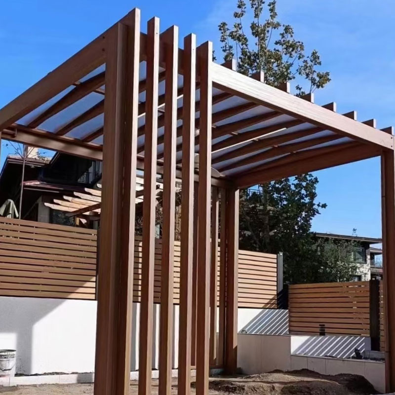 Pergola giả gỗ bằng kim loại